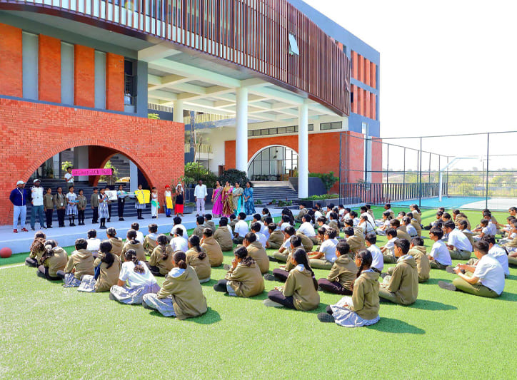 Morning assembly at Basil Woods